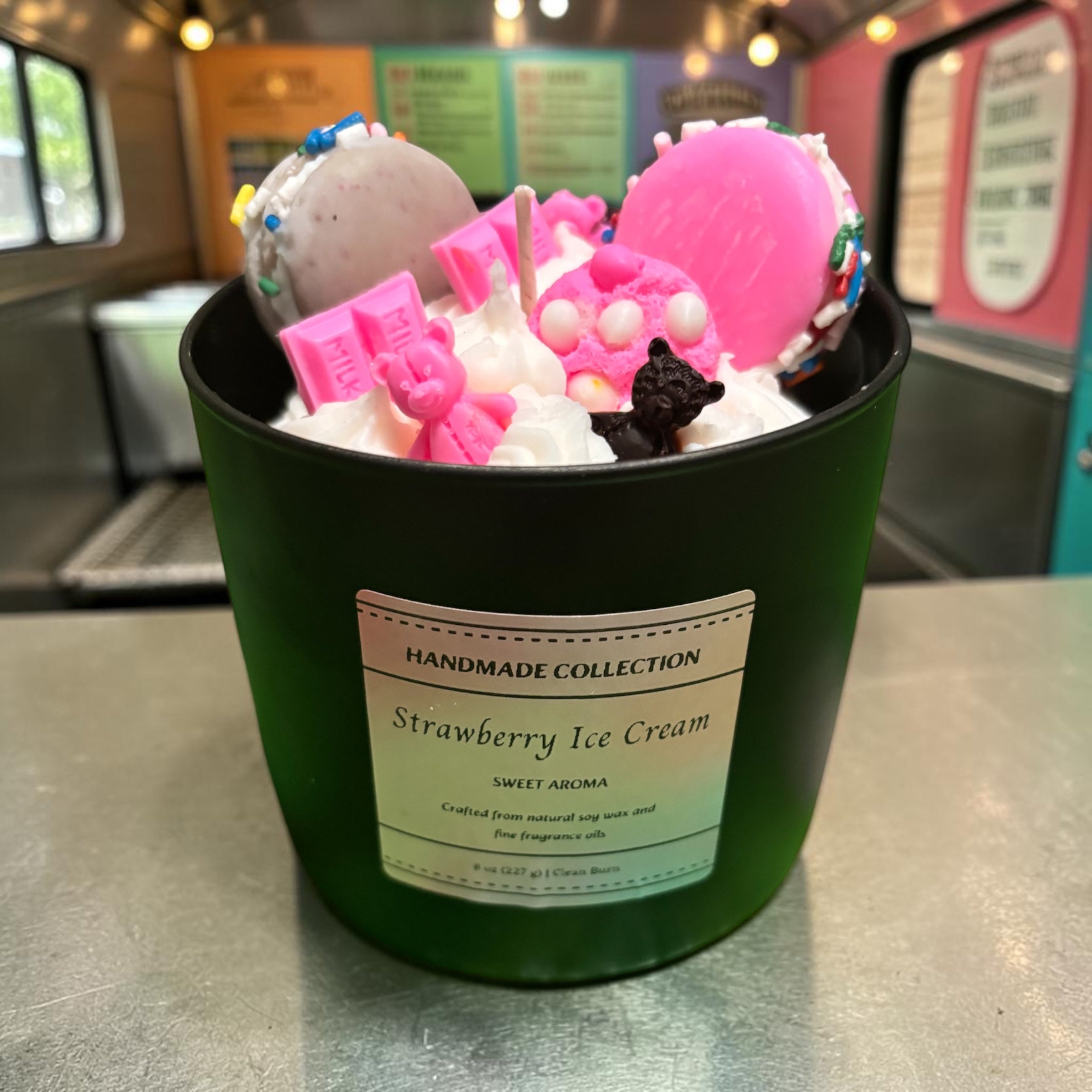 Strawberry Ice Cream Candle